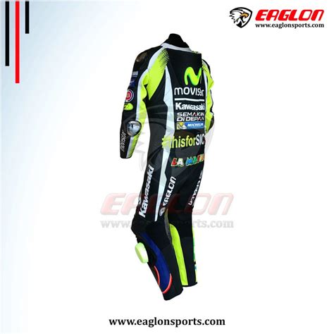 Valentino Rossi Black Yamaha Movistar Motogp Leather Suit Eaglon