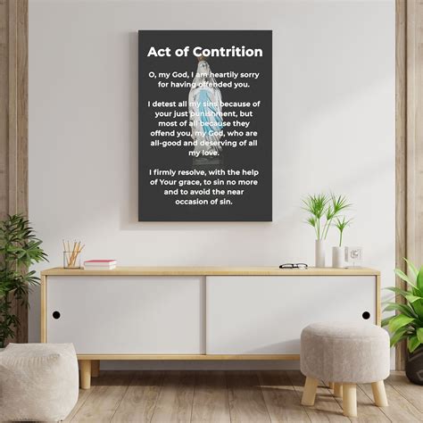 Act Of Contrition Motivational Wall Art Inspirational Wall Art For
