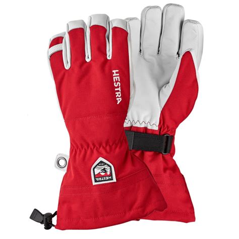 Hestra Army Leather Heli Ski Gloves Red