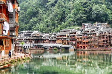 Beautiful View Of Phoenix Ancient Town Fenghuang With Scenic Bridge