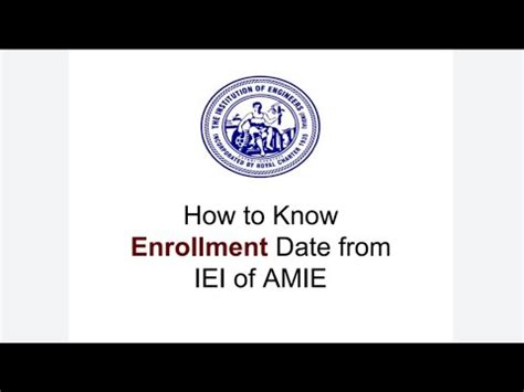 How To Know Enrollment Registration Date Of AMIE From IEI Of AMIE