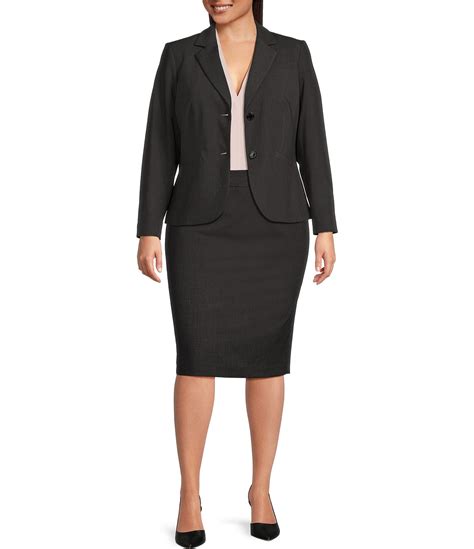 Calvin Klein Plus Size One Button Front Jacket And High Rise Pencil Skirt Dillard S