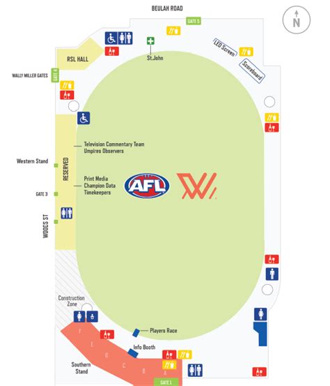 Norwood Oval Seating Map Coopers Stadium Austadiums