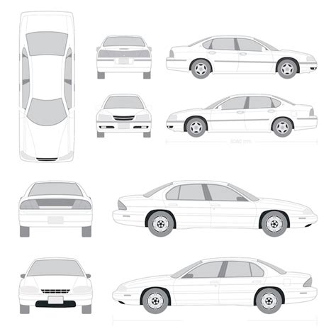 Premium Vector Free Vector Car Van Mockup Set With Isolated Realistic