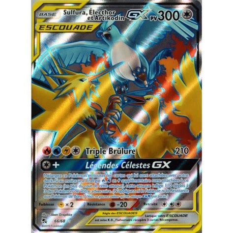 Carte Pok Mon Sulfura Electhor Et Artikodin Gx Pv Full Art