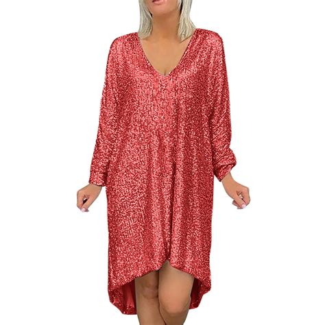 Fsqjgq Womens Summer Dresses Evening Party Dress Vintage Red Summer