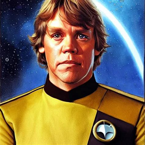 A Portrait Of Luke Skywalker In A Starfleet Uniform Stable Diffusion