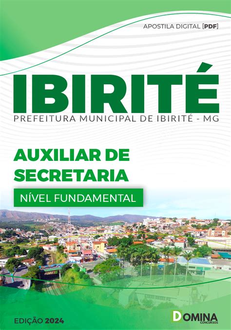 Apostila Pref Ibirité MG 2024 Auxiliar Secretaria