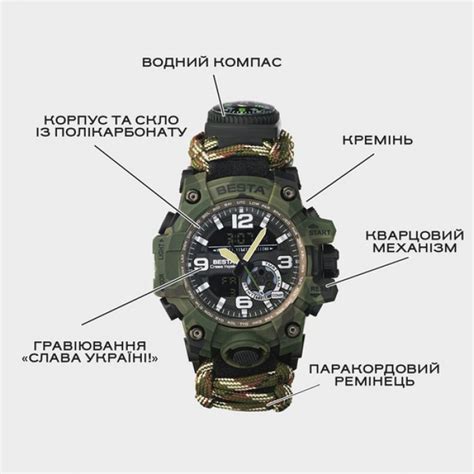 Мужские часы Besta Military армейские с компасом – купить онлайн на ROZETKA