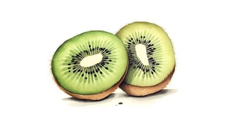 Premium AI Image A Watercolor Drawing Of A Kiwi Fruit