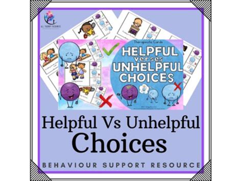 Good Vs Bad Choices Helpful Vs Unhelpful Choices Cards Lesson