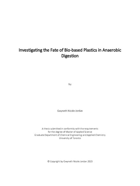 Fillable Online Tspace Library Utoronto Investigating The Fate Of Bio Based Plastics In