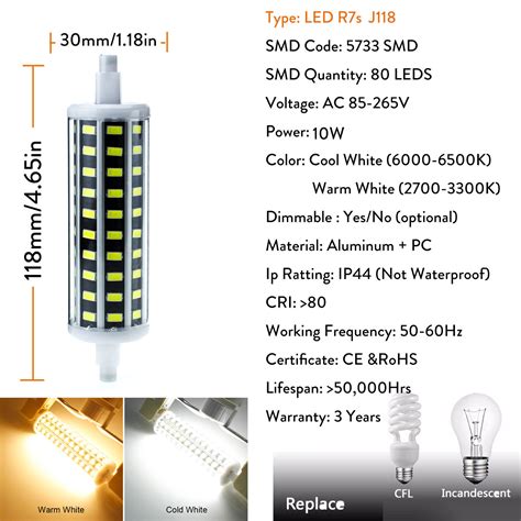 R S Dimmable W W Led Flut Gl Hlampe J J J J Ersetzt