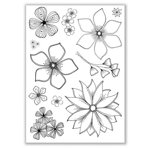 Jh1077 Julie S Hand Picked Florals A5 Stamp Set