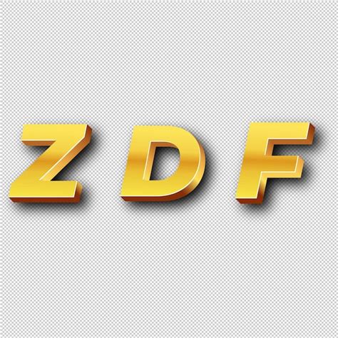 Icono De Oro Del Logotipo De ZDF Con Fondo Blanco Aislado Y