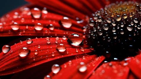 Belleza Cautivadora Un Primer Plano De Una Flor Roja Que Brilla Con