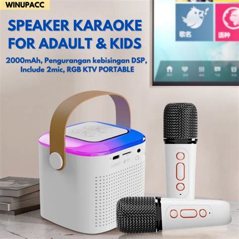 Jual WELLUP Speaker Karaoke Bluetooth 5 3 Include 2 Microphone