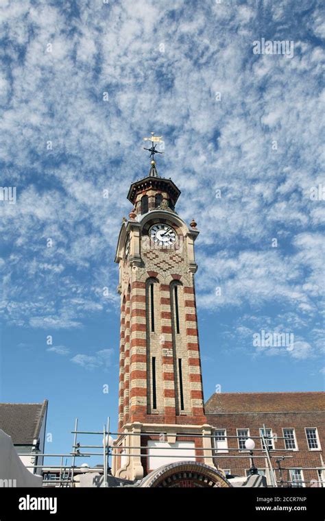 Built In 1847 The Epsom Clock Tower Stand Under Dramatic Clouds In