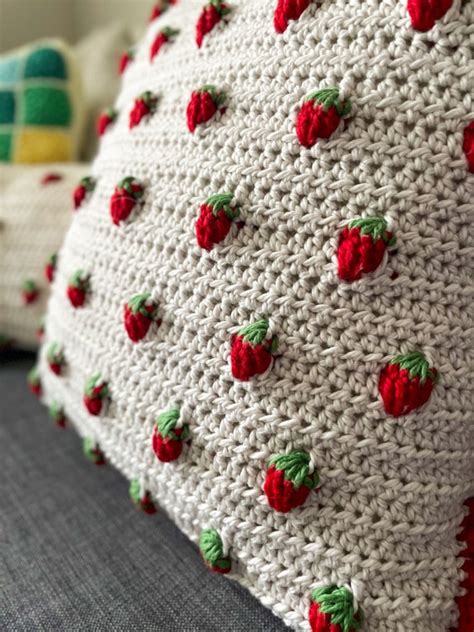 Strawberry Pillow Crochet Pattern Cute And Easy Pillow Etsy Australia