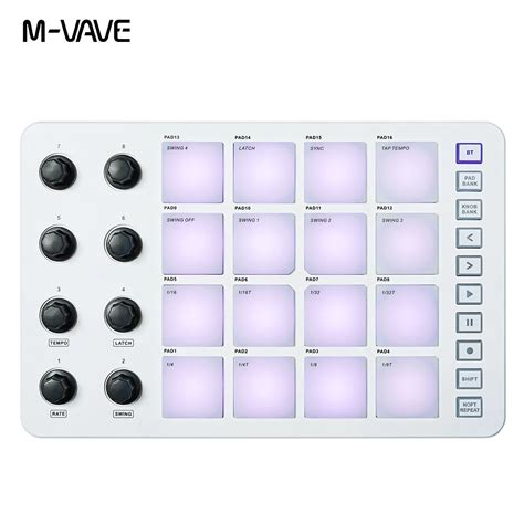 M Vave Smc Pad Rgb Backlit Pads Midi Controller Usb With Backlight