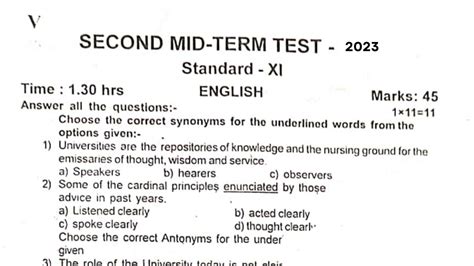 Th English Second Mid Term Question Paper Answer Key Kalvi Nesan