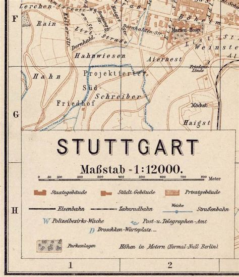 Old Map Of Stuttgart Germany 1910 Vintage Map Old Maps And Vintage