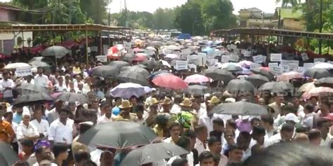 Massive Protest Held At Dharmasthala For Misusing Name Of The Temple In