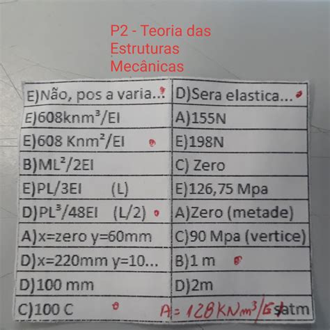 dp teoria das estruturas mecanicas Teoria das Estruturas Mecânicas