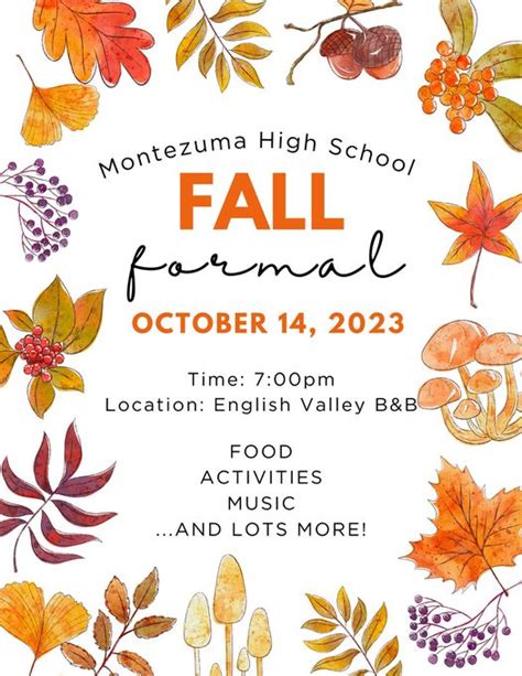 Montezuma High School Fall Formal Slated For Oct 14 Monte Journal