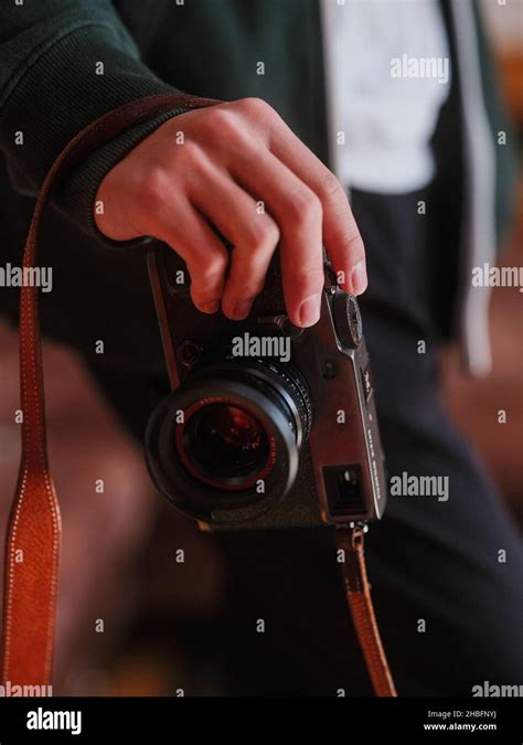 Photographer with Vintage Camera Stock Photo - Alamy