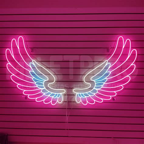 Letrero Alas Neon Luminoso Led Wing Karaoke Discoteca Bar