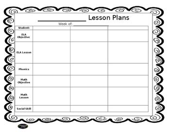 Special Education Lesson Plan Template By Mrs Donze Simply SPEDtacular