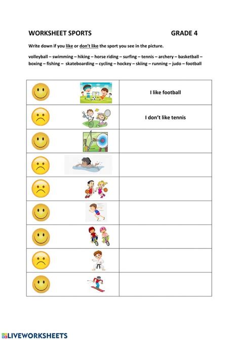 Sports Vocabulary Exercise Vocabulary Exercises Simple Past Tense