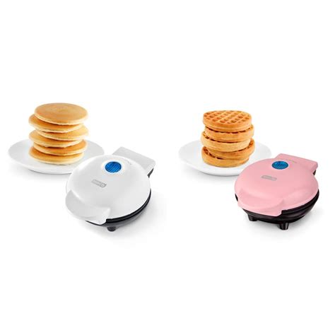 Dash Mini Griddle And Waffle Maker Bundle Individual Pancakes Cookies Eggs And Waffles Non