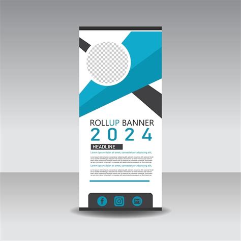 Premium Vector Vector Roll Up For Business Blue Geometric Shapes