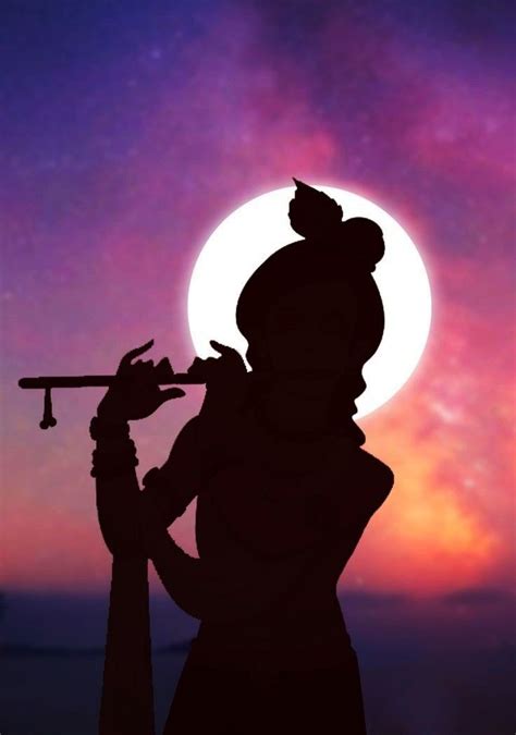 Shri Krishna Silhouette Hd Phone Wallpaper Artofit