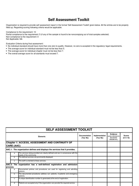 Self Assessment Toolkit Nabh Patient Safety Anesthesia