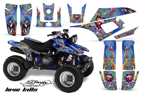 Dekorekit Grafik Kit Dekor Ed Hardy Love Kills Yamaha Yfm 350 Warrior Quad Atv