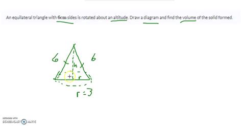 SOLVED An Equilateral Triangle With 6 Cm Sides Is Rotated About An