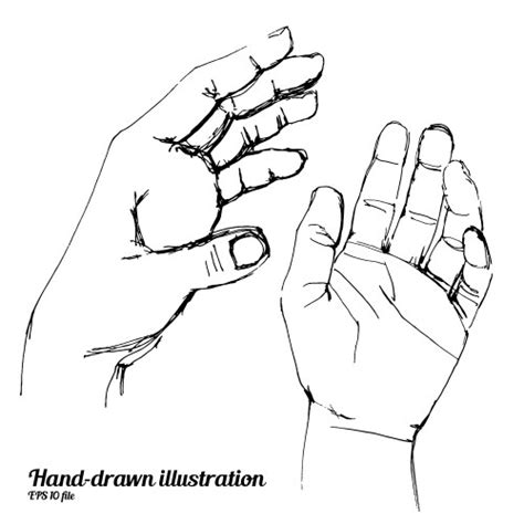 Cupped Hands Folded Arms Sketch Vintage Royalty Free Vector