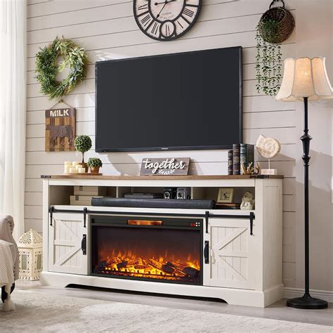 Amazon OKD Fireplace TV Stand For 80 Inch TV 33 Tall Highboy