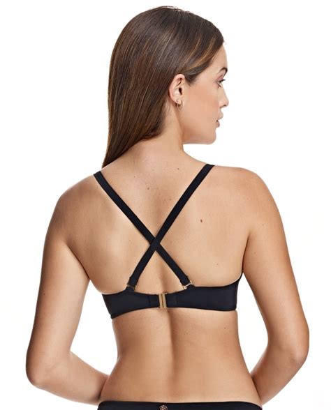 Top Bikini Escotado Con Aros Milos Negro Bikini Bikini
