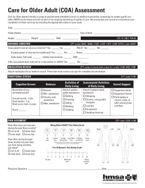 Care Older Adults Assessment Fill Online Printable Fillable Blank