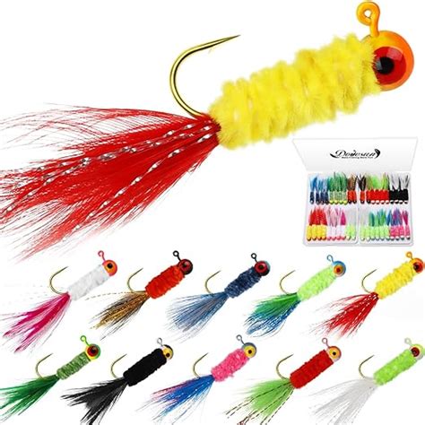 Amazon Dovesun Crappie Jigs Jig Heads With Feather Hand Tied