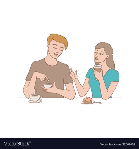 Talking People Girl And Boy Royalty Free Vector Image