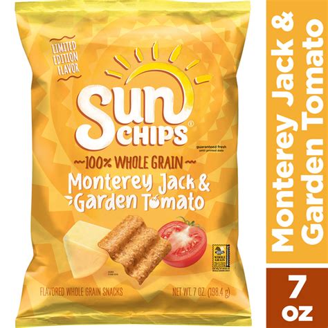 Sun Chips Whole Grain Snacks Monterey Jack And Garden Tomato 7 Oz