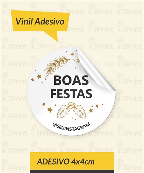 Adesivo Em Vinil Redondo Natal Boas Festas Cm Jprint Solu Es Gr Ficas