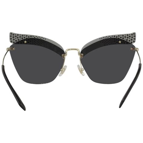 Miu Miu Accessories Miu Miu Black Silver Smoke Crystal Cat Eye Sunglasses Smu 56t Poshmark