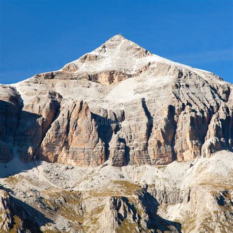 Piz Boe View Of Top Of Sella Gruppe Or Gruppo Di Sella Stock Image