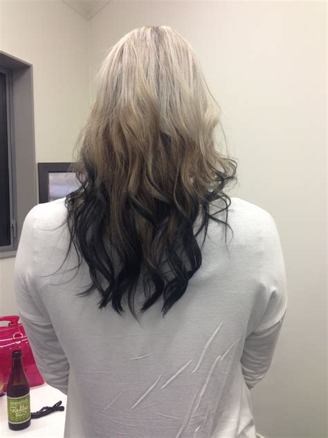 Reverse Ombre Blonde To Black White Ombre Hair Black Hair Ombre Ombre Hair